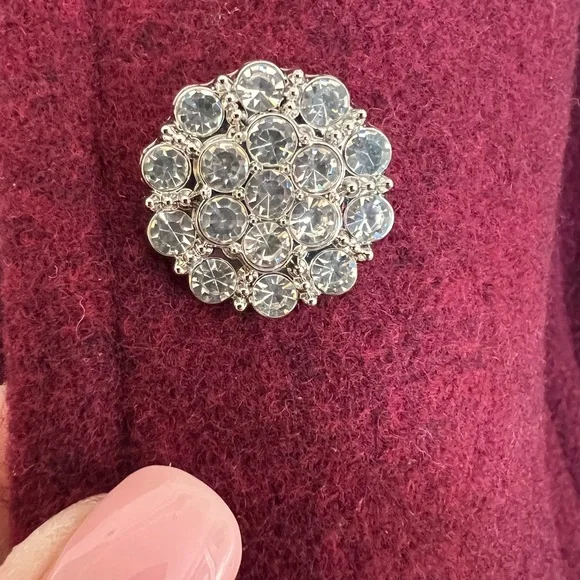 J. Crew Lady day coat in Burgundy with jewel buttons size 4, NWT. - Picture 6 of 12